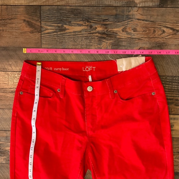 NWT Ann Taylor Loft Reddish Orange Corduroy Curvy Bootcut Jeans Size 29/8 - Picture 4 of 10